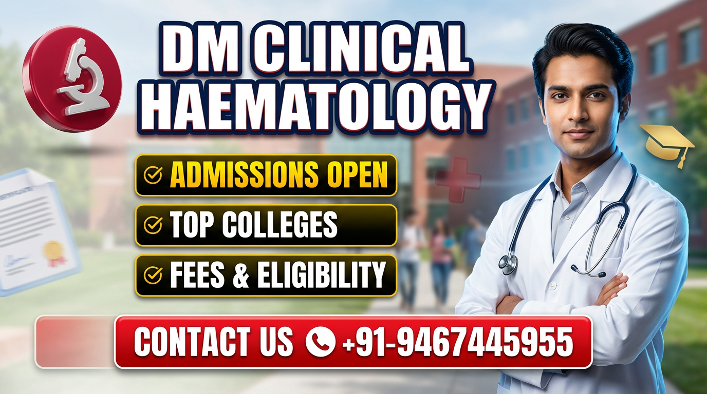 DM Clinical Haematology: Admissions, Medical Colleges, fees, eligibility criteria details